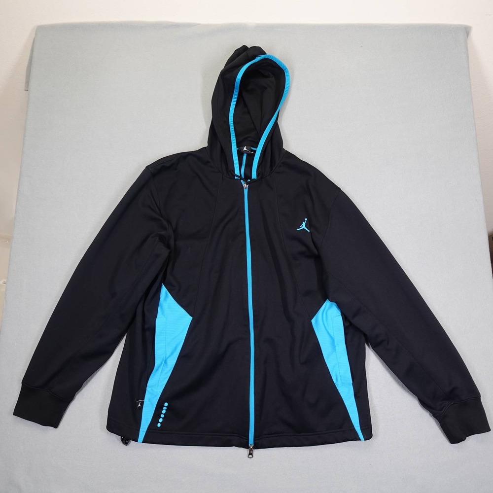 Jordan Hoodie Mens XL Black Dri-Fit Full Zip Track Jacket 404338-011 Athletic